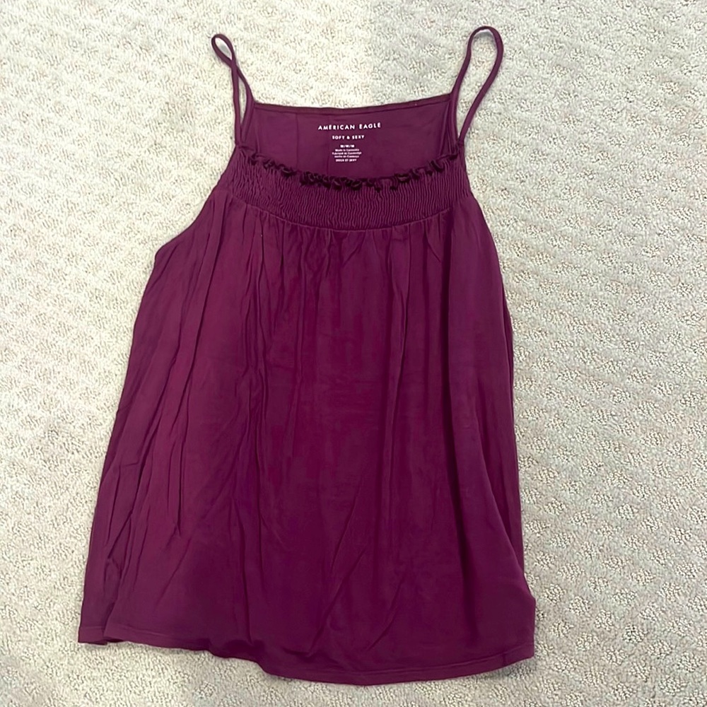 Soft and sexy burgundy color tank top from AEO, size medium